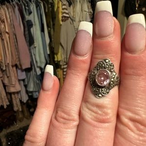 Sterling silver pink sapphire ring